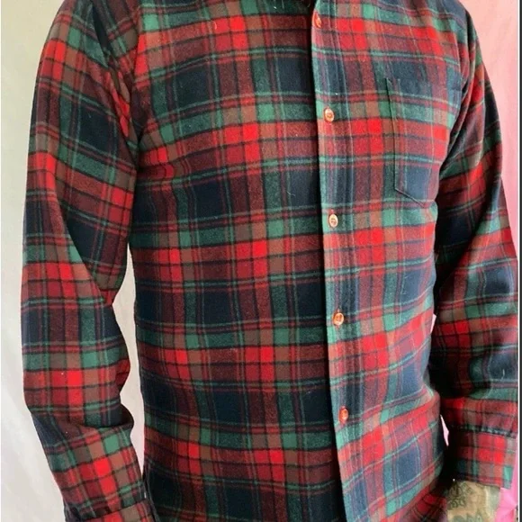 Red and Blue Plaid Button-Up Shirt - Picture 3 of 5